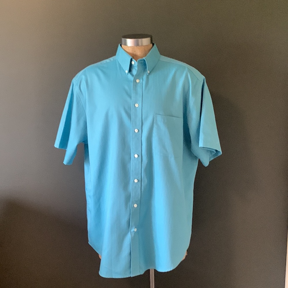 Roundtree & Yorke Men's Button-Down Collar Short Sleeve Dress Shirt ~ 2XT